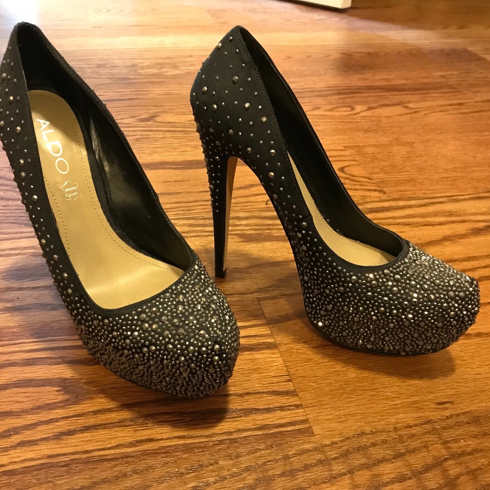 aldo heels with rhinestones
